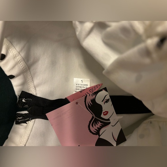 Vixen by micheline Pitt white and black polka dot wiggle dress - Picture 6 of 6